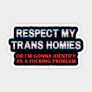 Respect My Trans Homies Or I'm Gonna Identify As A Problem Sticker